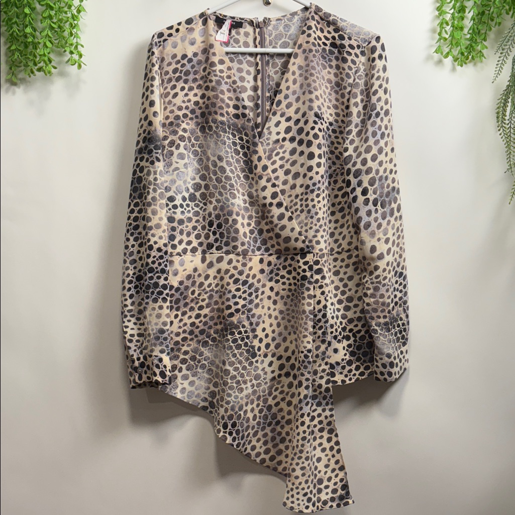 Alfani Animal Print Top In Brown And Tan